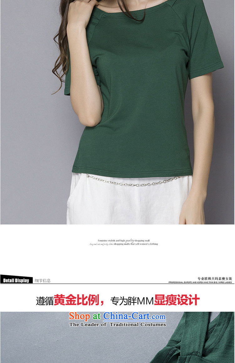 Replace zhuangting Ting 2015 Summer new European and American Women's larger sweet pure color graphics thin stylish short relaxd TEE B002 XXXL green picture, prices, brand platters! The elections are supplied in the national character of distribution, so action, buy now enjoy more preferential! As soon as possible.
