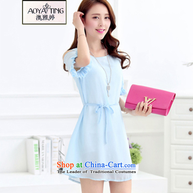 O Ya-ting 2015 new to xl female summer thick mm video thin ice woven dresses female water blue 5XL 175-200 recommends that you, O Jacob aoyating Ting () , , , shopping on the Internet