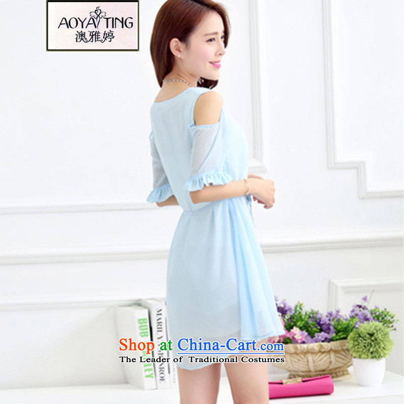 O Ya-ting 2015 new to xl female summer thick mm video thin ice woven dresses female water blue 5XL 175-200 recommends that you, O Jacob aoyating Ting () , , , shopping on the Internet