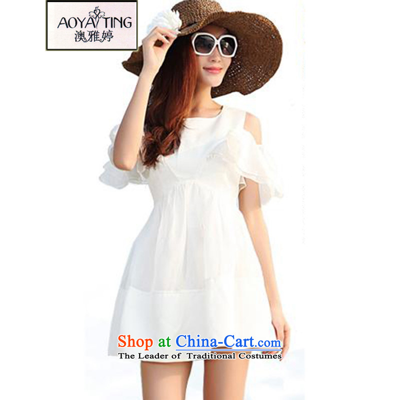 O Ya-ting 2015 new to increase women's summer code thick mm video thin shoulders dresses female white 3XL 145-165 recommends that you, O Jacob aoyating Ting () , , , shopping on the Internet