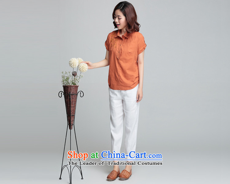 Hundred Li Ying 2015 Summer increased to the new code women loose cotton linen embroidered short sleeves shirt, blue water jacket XL Photo, prices, brand platters! The elections are supplied in the national character of distribution, so action, buy now enjoy more preferential! As soon as possible.