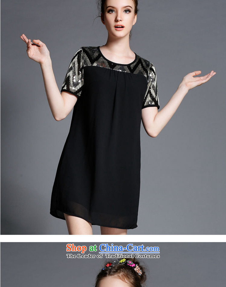 Replace Ting zhuangting 2015 new summer products code women in Europe solid color light wire stitching loose pearl yarn dresses 1865 4XL Photo Black, prices, brand platters! The elections are supplied in the national character of distribution, so action, buy now enjoy more preferential! As soon as possible.