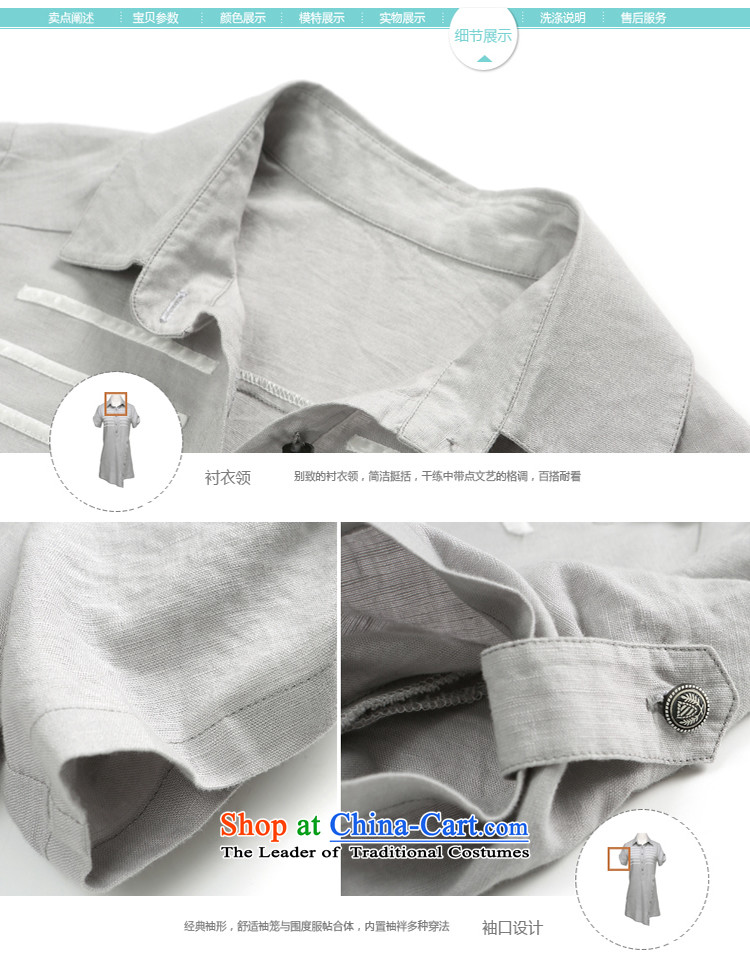 Hundred Li Ying 2015 summer short-sleeved new larger women in long cotton linen shirt very casual shirts, T-shirt and gray M picture, prices, brand platters! The elections are supplied in the national character of distribution, so action, buy now enjoy more preferential! As soon as possible.