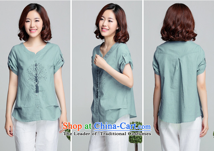 Hundreds of Li Ying larger women 2015 summer short-sleeved shirt with the new arts cotton linen clothes white shirt mm thick 3XL- recommendations 140-160 characters catty picture, prices, brand platters! The elections are supplied in the national character of distribution, so action, buy now enjoy more preferential! As soon as possible.