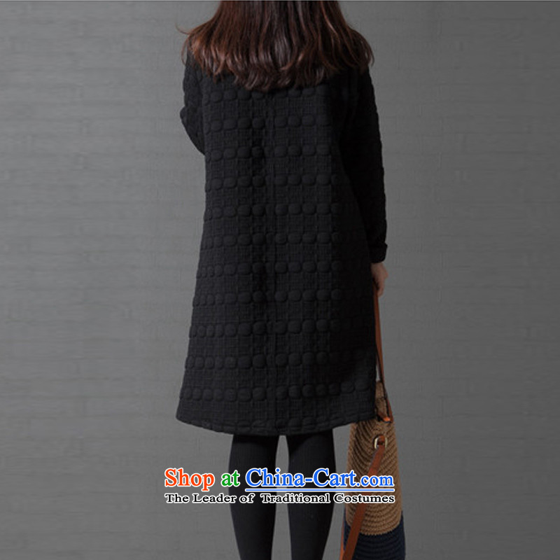 Kim to spring and autumn 2015, Arabic, Korean version of the new larger women in mm thick long long-sleeved sweater loose Knitted Shirt, forming the dresses female autumn and winter  XXL, black gold to , , , , shopping on the Internet