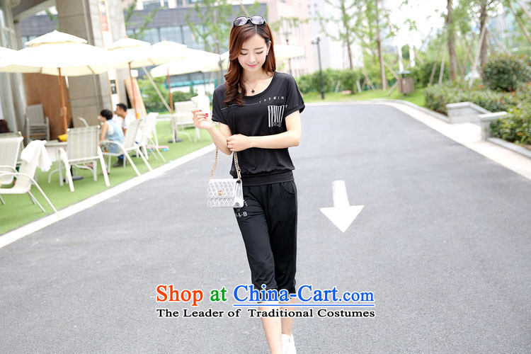 The new 2015 Zz&ff summer to increase women's code thick mm stylish short-sleeved leisure wears short-sleeved T-shirt Capri two kits 125-145 recommended the burden of gray XXL( pictures), prices, brand platters! The elections are supplied in the national character of distribution, so action, buy now enjoy more preferential! As soon as possible.