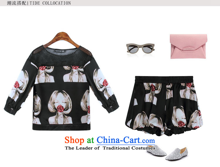 Gangnam-gu large taste kit thick girls' Graphics thin, summer thick sister leisure stamp cartoon chiffon short-sleeved T-shirt + shorts 877 Black XXL recommendations about 135 pictures, prices, brand platters! The elections are supplied in the national character of distribution, so action, buy now enjoy more preferential! As soon as possible.