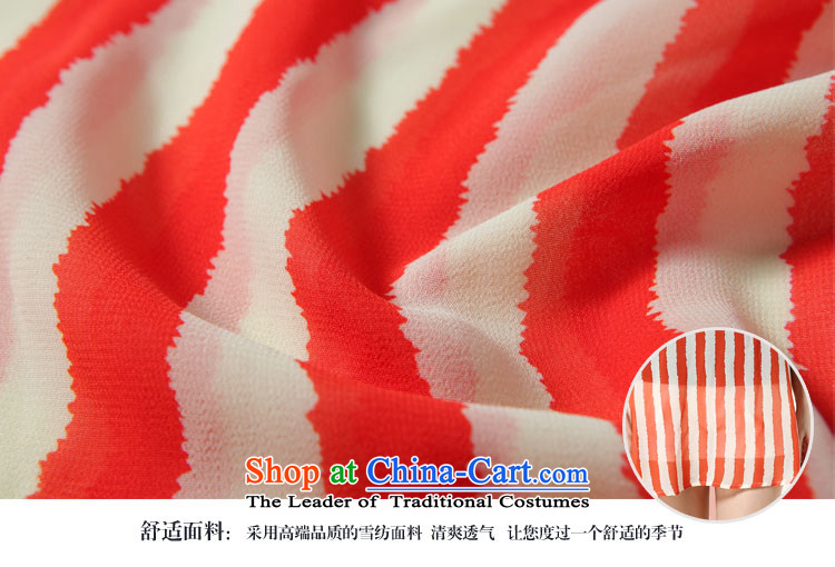 Rui Mei to larger women 2015 Summer new thick mm thin stripes graphics in the chiffon long t shirt shirt two kits N3608 red XXXXL picture, prices, brand platters! The elections are supplied in the national character of distribution, so action, buy now enjoy more preferential! As soon as possible.