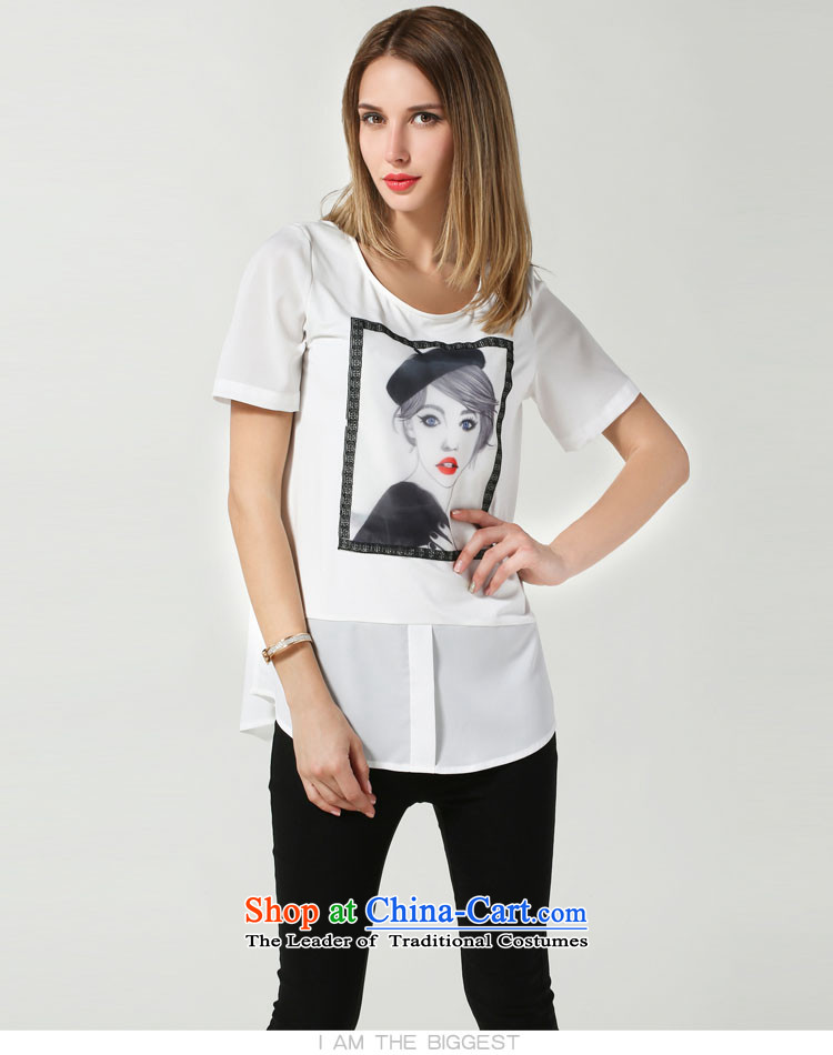 Rui Mei to larger female thick mm thin 2015 Summer graphics new Western popular personality in stamp long chiffon T shirt female jacket 3632 White XL Photo, prices, brand platters! The elections are supplied in the national character of distribution, so action, buy now enjoy more preferential! As soon as possible.