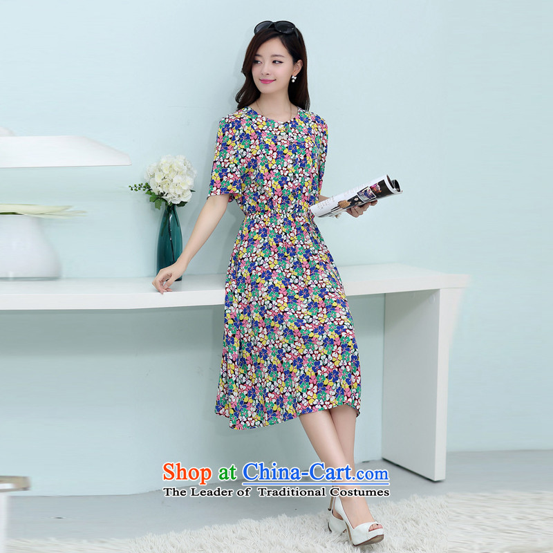 El-ju Yee Nga 2015 Summer new Korean version of video thin pieces thick spend long skirt larger women's dresses YJ73382 XXXXL, accented characters, Yu Yee Nga shopping on the Internet has been pressed.