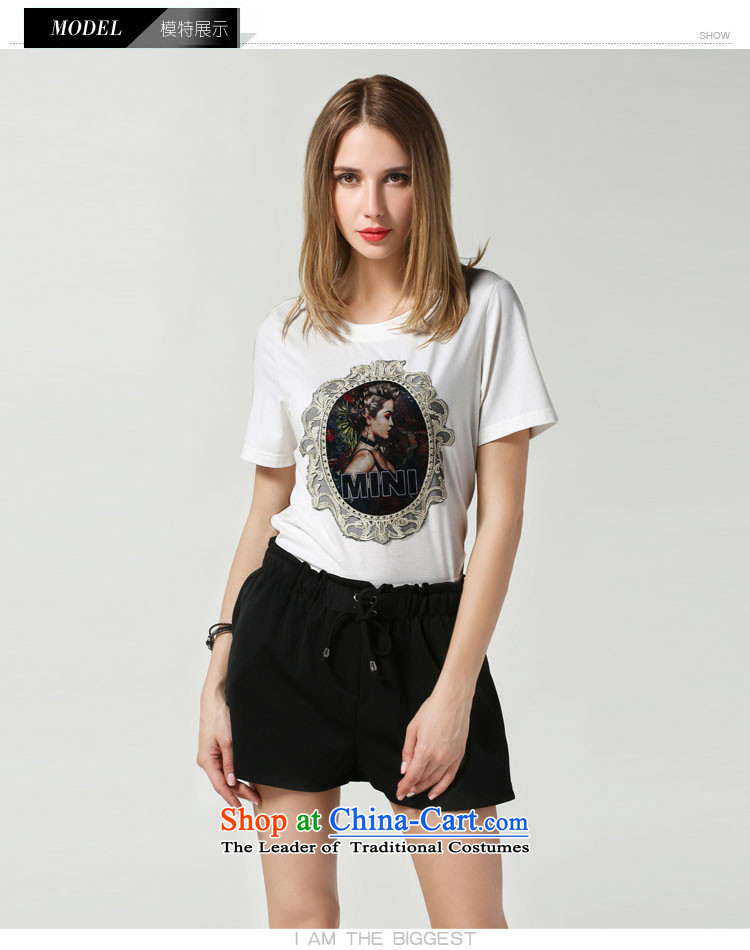 Rui Mei to larger women 2015 Summer new western retro pattern stamp short-sleeved T-shirt pure cotton thick mm loose woman jacket N3616 White 4XL Photo, prices, brand platters! The elections are supplied in the national character of distribution, so action, buy now enjoy more preferential! As soon as possible.
