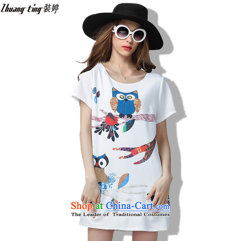Replace, Hin thick Ting 2015 Summer thick mm thin western large wild women to increase new liberal short-sleeved dresses 60523 Black XL, replacing Ting (zhuangting) , , , shopping on the Internet