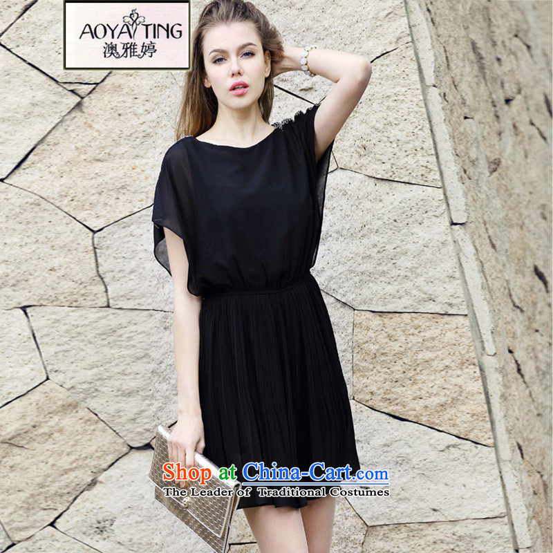 O Ya-ting 2015 new to xl female summer thick mm video thin chiffon short-sleeved dresses female black 5XL 175-200 recommends that you, O Jacob aoyating Ting () , , , shopping on the Internet