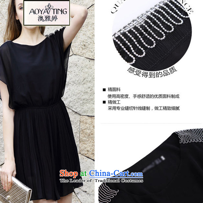 O Ya-ting 2015 new to xl female summer thick mm video thin chiffon short-sleeved dresses female black 5XL 175-200 recommends that you, O Jacob aoyating Ting () , , , shopping on the Internet