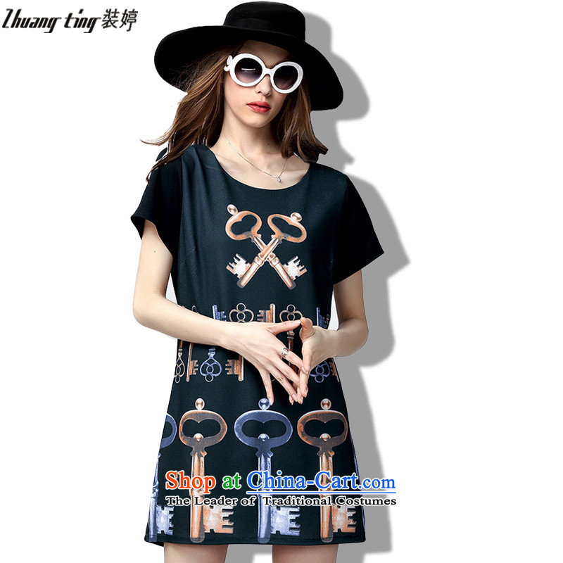 Replace, Hin thick ting thin 2015 Summer thick mm wild large European and American women to intensify the relaxd dress short-sleeved white 5XL, load 60533-ting (zhuangting) , , , shopping on the Internet