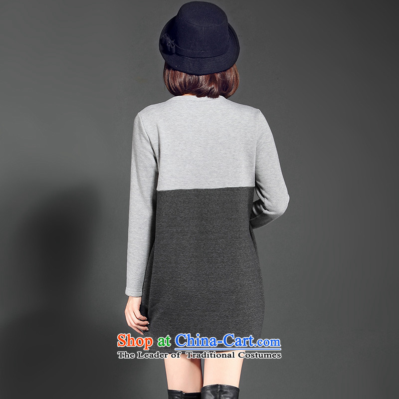 Elisabeth Kosovo children to increase women's code thick MM autumn and winter wild knocked the stitching color not thick wool woolen sweater A field suits skirts 2083 carbon larger 2XL recommendations 130-145, Elisabeth Kosovo-savoil) , , , shopping on the Internet