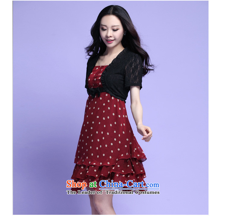 Coveted summer fat mm xl women wave point chiffon lace leave two short-sleeved dresses 3702 Black 4XL Photo, prices, brand platters! The elections are supplied in the national character of distribution, so action, buy now enjoy more preferential! As soon as possible.