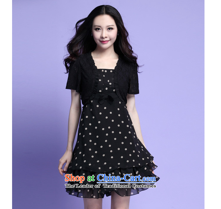 Coveted summer fat mm xl women wave point chiffon lace leave two short-sleeved dresses 3702 Black 4XL Photo, prices, brand platters! The elections are supplied in the national character of distribution, so action, buy now enjoy more preferential! As soon as possible.