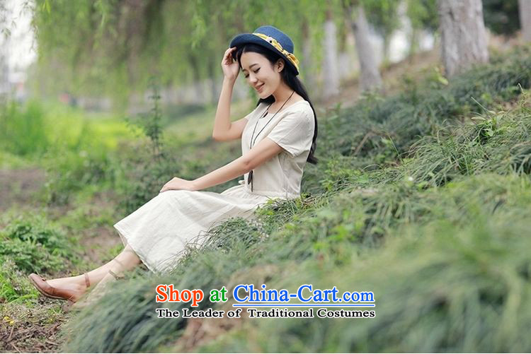   2015 Summer Sophie left Korea Edition version of liberal arts halfway cotton linen collar short-sleeve T-shirt linen in stamp long skirt light green XL Photo, prices, brand platters! The elections are supplied in the national character of distribution, so action, buy now enjoy more preferential! As soon as possible.