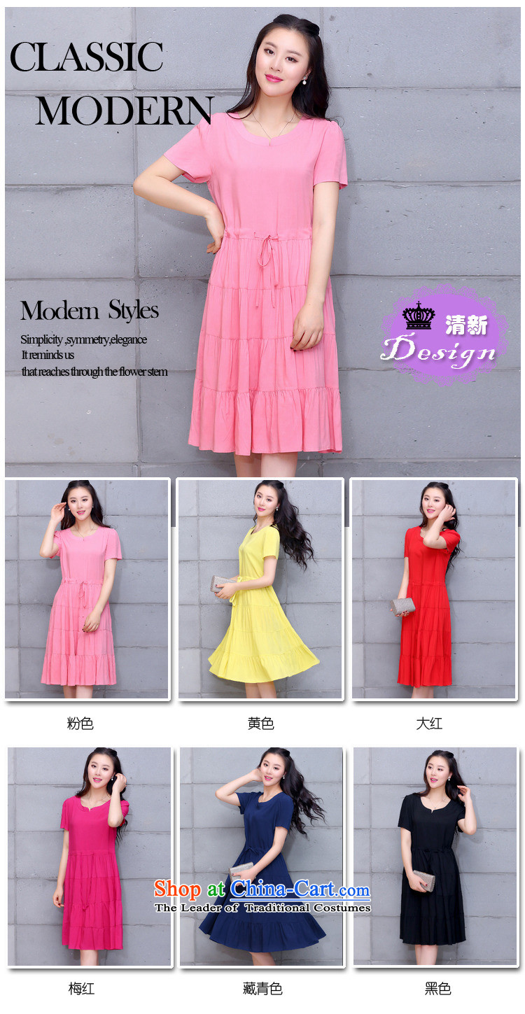 El-ju Yee Nga larger women's dresses 2015 Summer thick, Hin thin foutune 4XL cotton dress YJ167 RED XXL picture, prices, brand platters! The elections are supplied in the national character of distribution, so action, buy now enjoy more preferential! As soon as possible.
