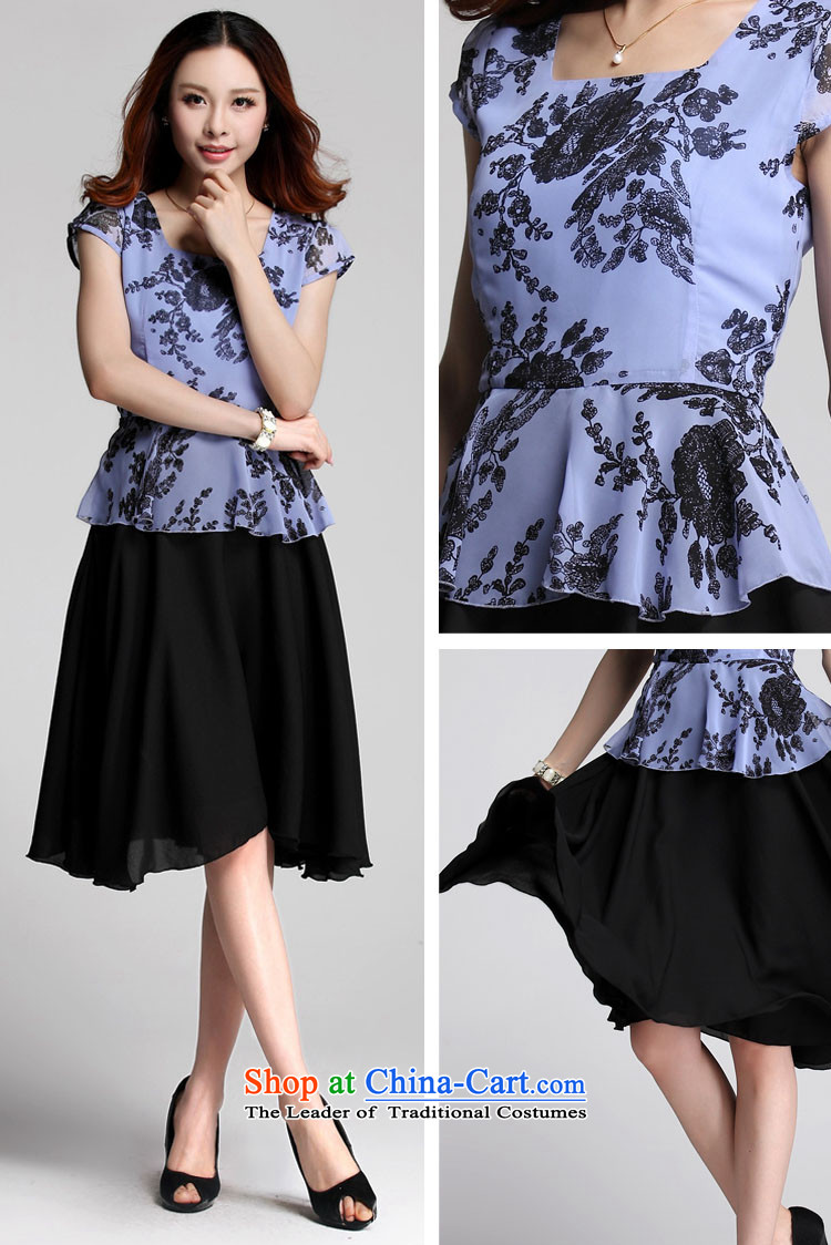 Optimize m Gigi Lai Package Mail C.o.d. Summer 2015 MM thick XL color plane collision stitching chiffon stamp leave two large blue skirt 2XL suitable for 125-150 catty picture, prices, brand platters! The elections are supplied in the national character of distribution, so action, buy now enjoy more preferential! As soon as possible.