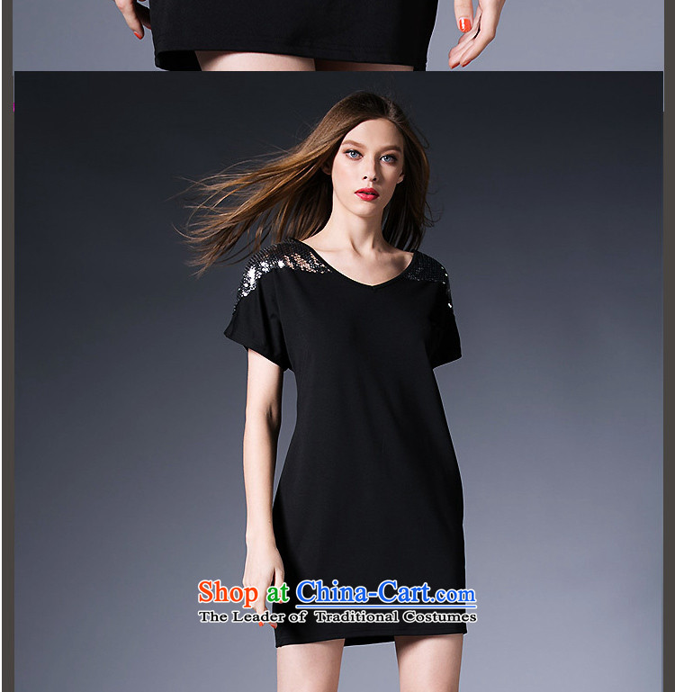 The lymalon lehmann thick, Hin thin 2015 Summer new Korean version of large numbers of ladies fashion sense of Sau San short-sleeved dresses 5263 Black XXL picture, prices, brand platters! The elections are supplied in the national character of distribution, so action, buy now enjoy more preferential! As soon as possible.