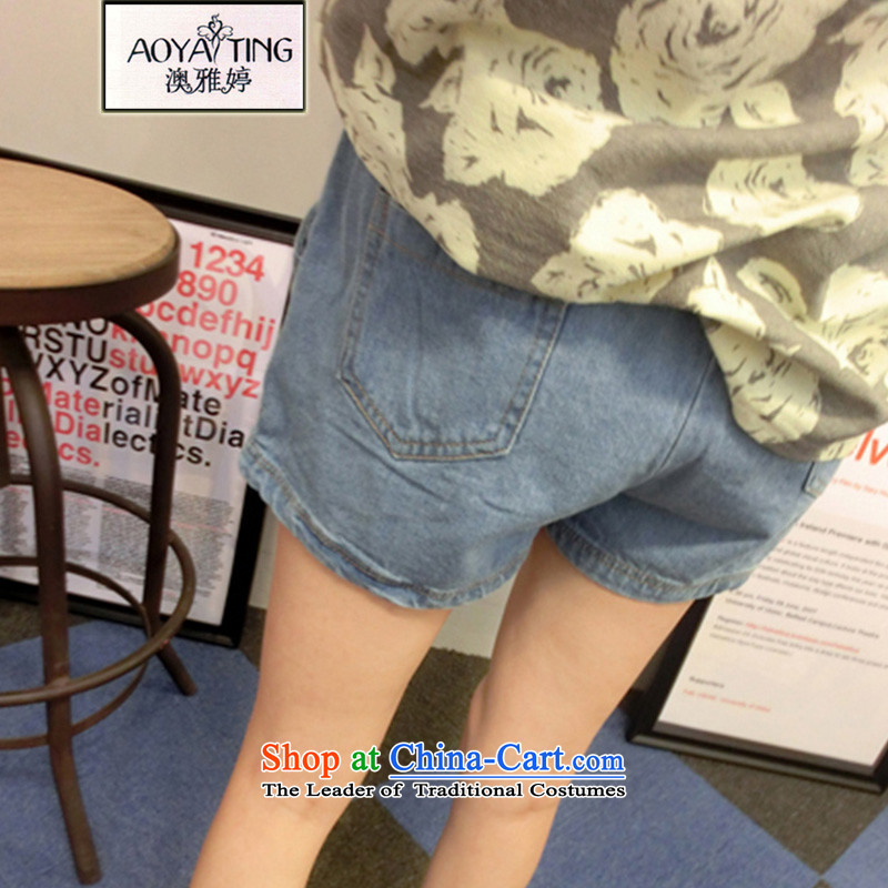 O Ya-ting 2015 new to xl female summer thick mm thin elastic waist for Video Shorts hot pants female light blue 2XL 125-145 recommends that you, O Jacob aoyating Ting () , , , shopping on the Internet