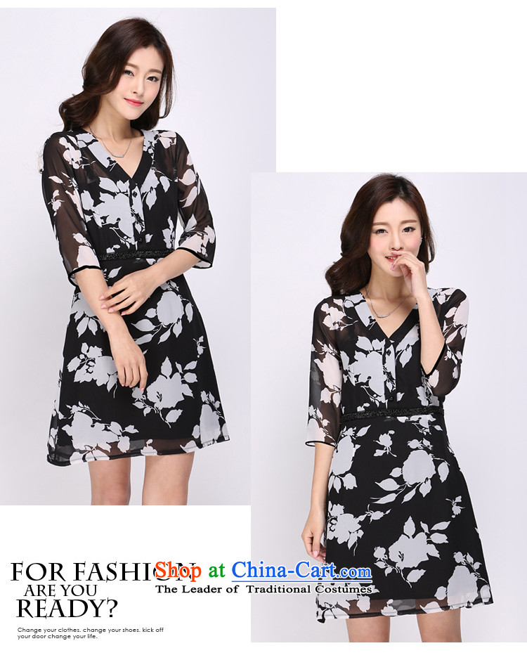 Luo Shani Flower Code women's summer chiffon fat mm thick people XL Graphics thin, thick sister dresses 1116 floral L full chiffon video thin skirt picture, prices, brand platters! The elections are supplied in the national character of distribution, so action, buy now enjoy more preferential! As soon as possible.