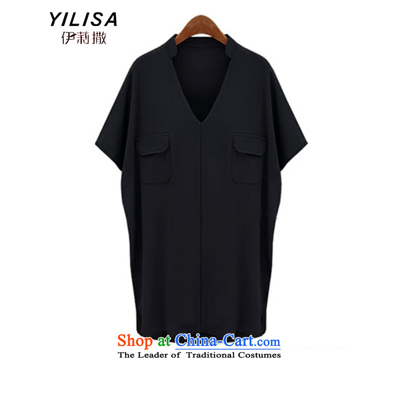 Europe and the spring and summer months maximum YILISA code female new shirts in mm Thick Long Smart Casual relaxd wild 200 catties shirt shirt K882 khaki 5XL, Elizabeth YILISA (sub-) , , , shopping on the Internet