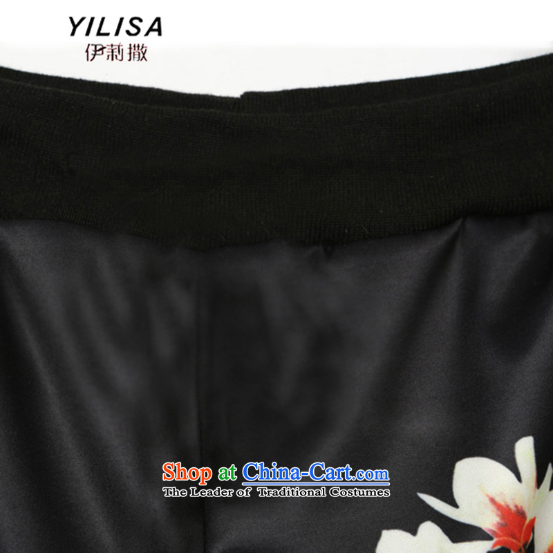 Large European and American women YILISA summer load new t-shirts and long pants thick mm leisure butterfly stamp loose short-sleeved T-shirt pants kit K881 suit 5XL recommendations 175-215, Elizabeth YILISA (sub-) , , , shopping on the Internet