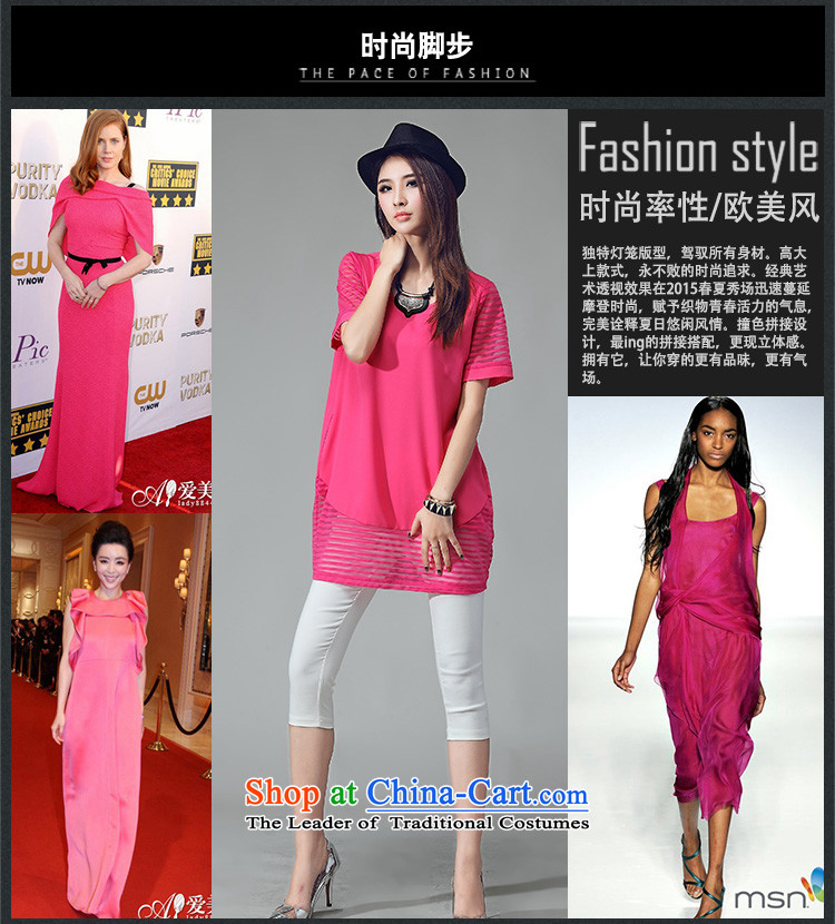 Szili Clinton larger women 2015 mm thick summer new stylish look big European root yarn stitching chiffon dresses thick Mei King loose short-sleeved shirts red XL Photo, prices, brand platters! The elections are supplied in the national character of distribution, so action, buy now enjoy more preferential! As soon as possible.