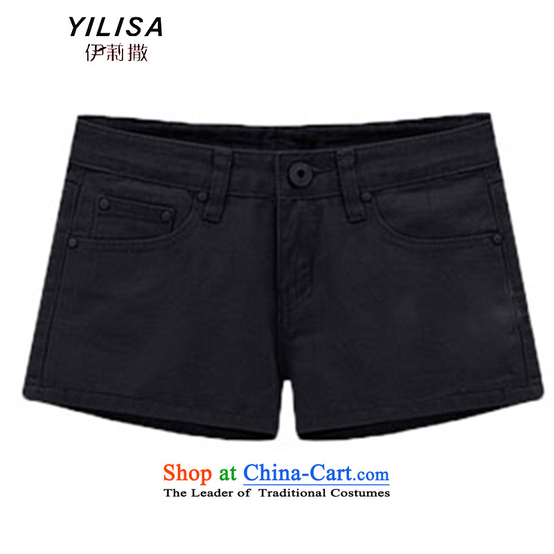 The new king code YILISA2015 women's summer short pants Foutune of thick MM denim pants color shorts H6110 hot pink XL, Elizabeth YILISA (sub-) , , , shopping on the Internet