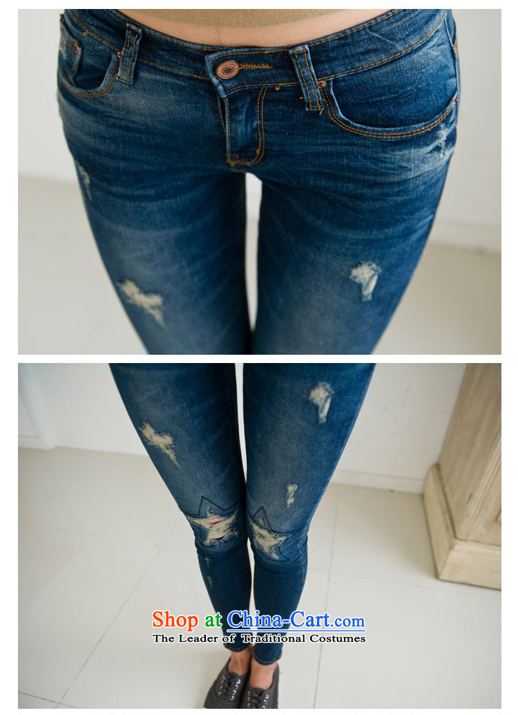 Yilisa2015 spring and summer new Korean version of large numbers of female pants thick MM leisure video for leg of the hole in the thin jeans female H6102 Picture 36 Picture Color, prices, brand platters! The elections are supplied in the national character of distribution, so action, buy now enjoy more preferential! As soon as possible.