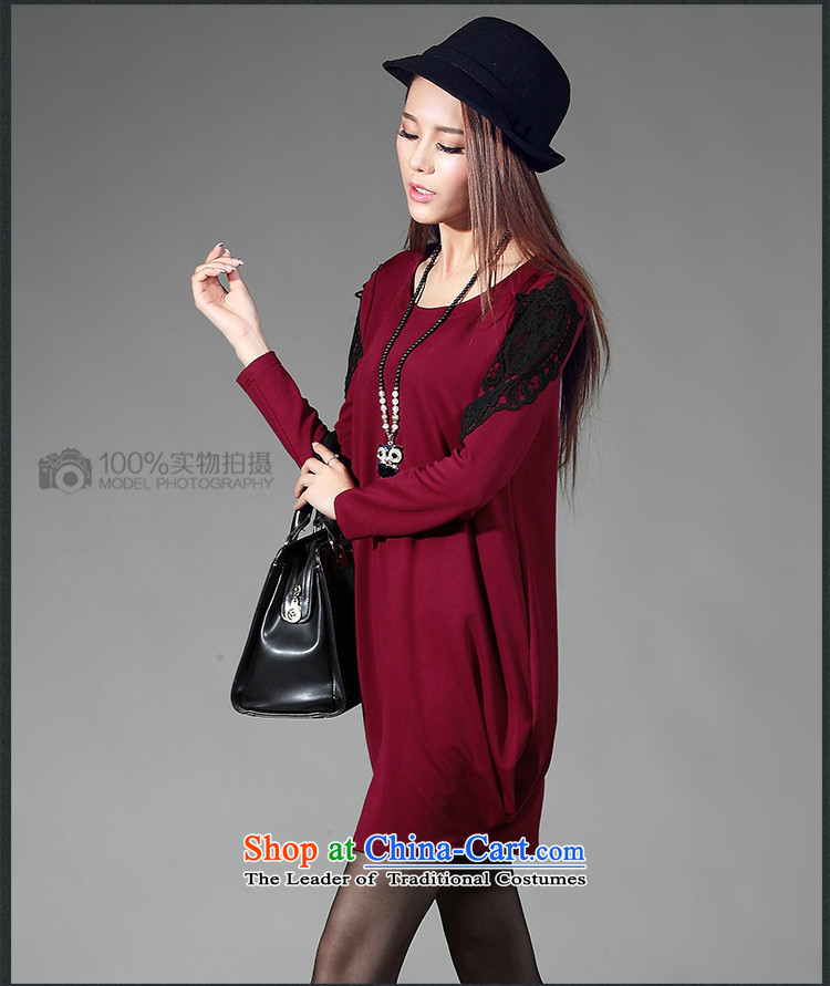 M poem ying 2015 autumn large new women's thick MM THIN possession of meat Sau San video long-sleeved cotton dress 052 Black XXXL picture, prices, brand platters! The elections are supplied in the national character of distribution, so action, buy now enjoy more preferential! As soon as possible.