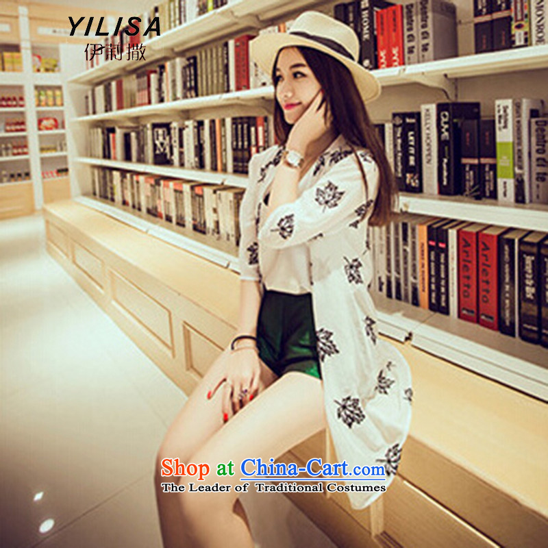 The Korean version of the new YILISA Special Summer xl women's summer sun yi thick MM summer embroidery, long-stylish casual clothes H5130 sunscreen white XXL, Elizabeth (YILISA sub-shopping on the Internet has been pressed.)