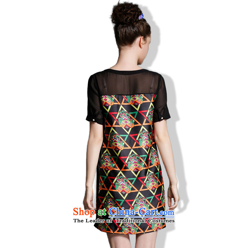 The lymalon lehmann thick, Hin thin Summer 2015 mm thick large new women's stylish look of Sau San short-sleeved dresses 1882 color picture XXXL, Lehmann Ronnie (LYMALON) , , , shopping on the Internet