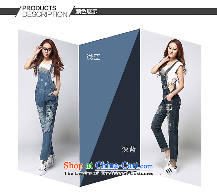 Large meiby female wild Sleek and versatile large new Korean fashion street stamp jumpsuits video of the hole in the Sau San thin trousers female 1178 light blue 30 pictures, prices, brand platters! The elections are supplied in the national character of distribution, so action, buy now enjoy more preferential! As soon as possible.