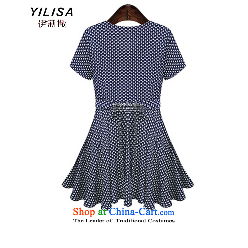 Europe and the increased number of female YILISA replacing summer leisure Sau San video thin thick mm saika bow tie short-sleeved stylish relaxd under the skirt K856 picture color XXL, Elizabeth (YILISA sub-shopping on the Internet has been pressed.)