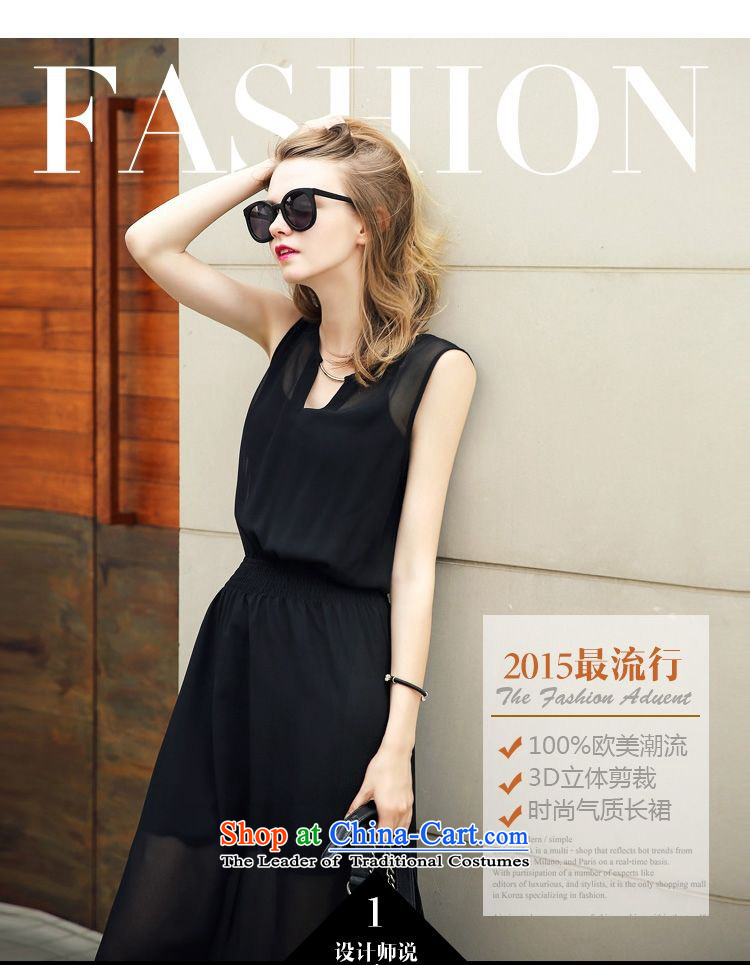 Sophie   2015 summer left Western women chiffon skirt sleeveless V-Neck dresses temperament and slender black skirt Sau San video M pictures, prices, brand platters! The elections are supplied in the national character of distribution, so action, buy now enjoy more preferential! As soon as possible.