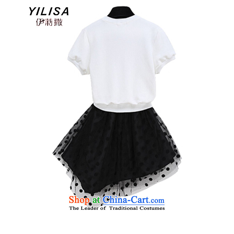 Large European and American women YILISA2015 summer load new gauze chiffon thick mm Color Plane Wave point leave two successive dresses K875 spell leave two garment 5XL, Elizabeth YILISA (sub-) , , , shopping on the Internet