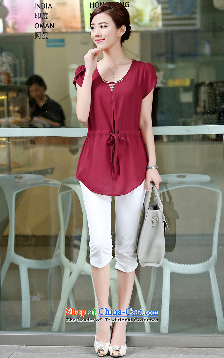 Also the 2015 Summer sin new large Korean leisure waist belt forming the externally accessible chiffon shirt girl in red XL Photo, prices, brand platters! The elections are supplied in the national character of distribution, so action, buy now enjoy more preferential! As soon as possible.