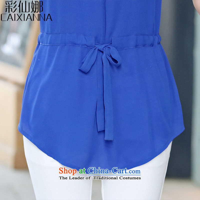 Also the 2015 Summer sin new large Korean leisure waist belt forming the externally accessible chiffon shirt girl in red color sin (XL, CAIXIANNA) , , , shopping on the Internet