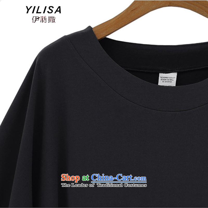 2015 Summer King YILISA new new product for summer large Western women thick MM loose to intensify the T-shirt 200 catties Black XL, Elizabeth YILISA (sub-) , , , shopping on the Internet