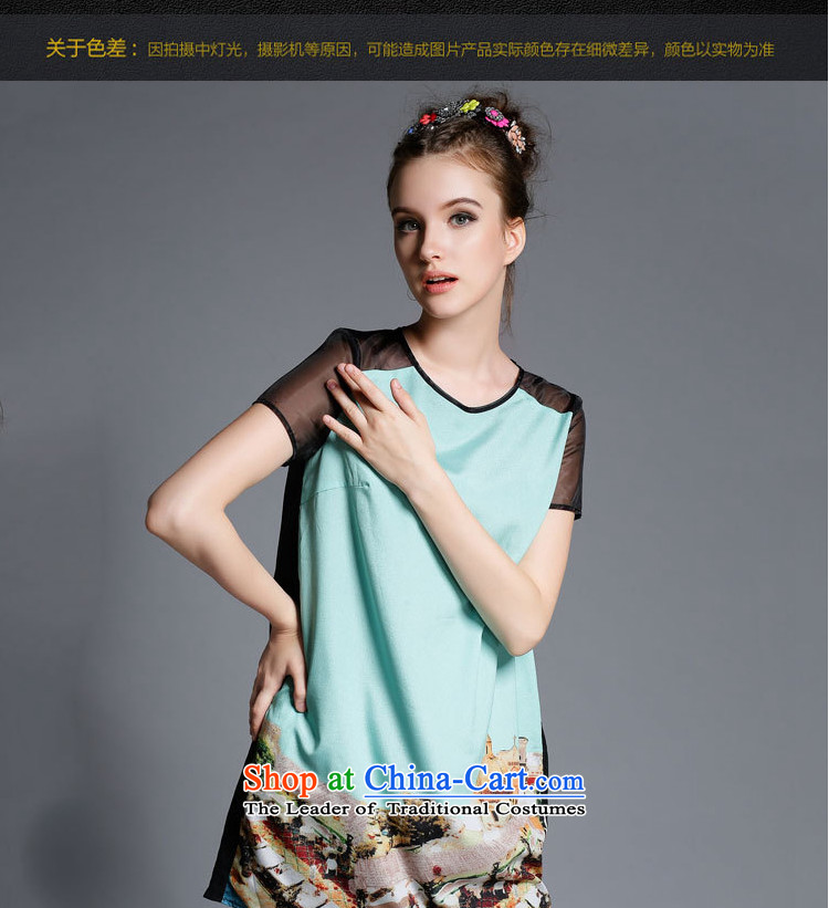 The lymalon lehmann thick, Hin thin 2015 Summer new ultra large stylish women's temperament Sau San short-sleeved dresses 1900 color picture pictures, prices, 4XL brand platters! The elections are supplied in the national character of distribution, so action, buy now enjoy more preferential! As soon as possible.