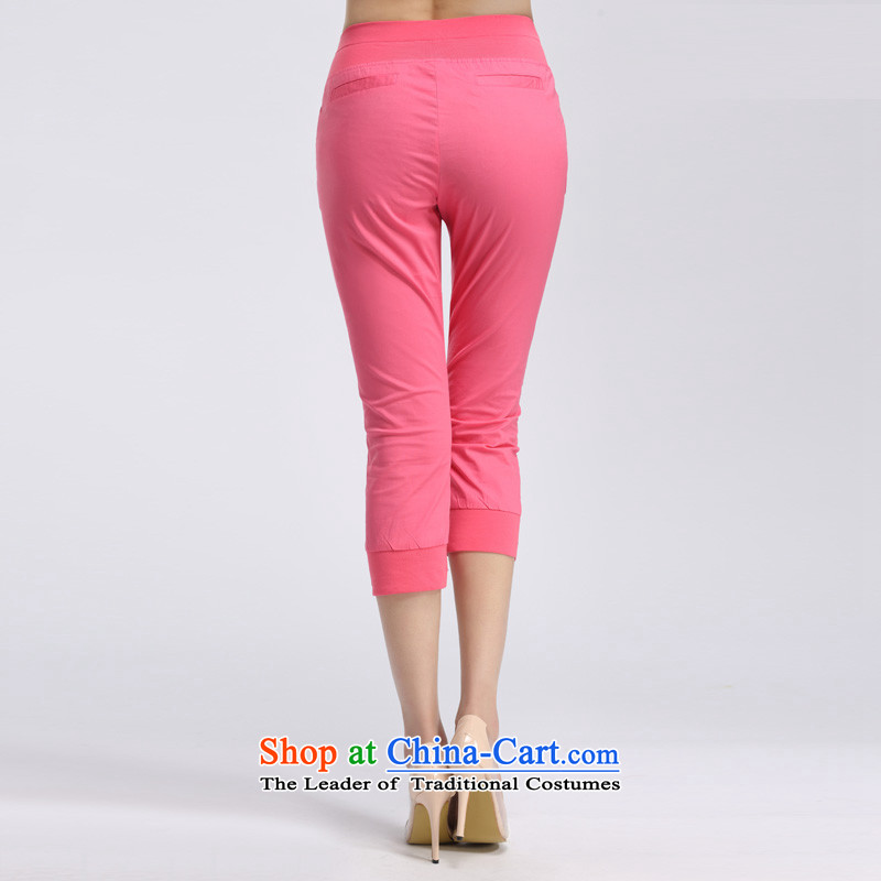 In the summer of 2015, the representative of the water inside the new mid-high elastic waist high large leisure Capri pants S15XL5146 female Red M water of watermelon (SHUIMIAO) , , , shopping on the Internet