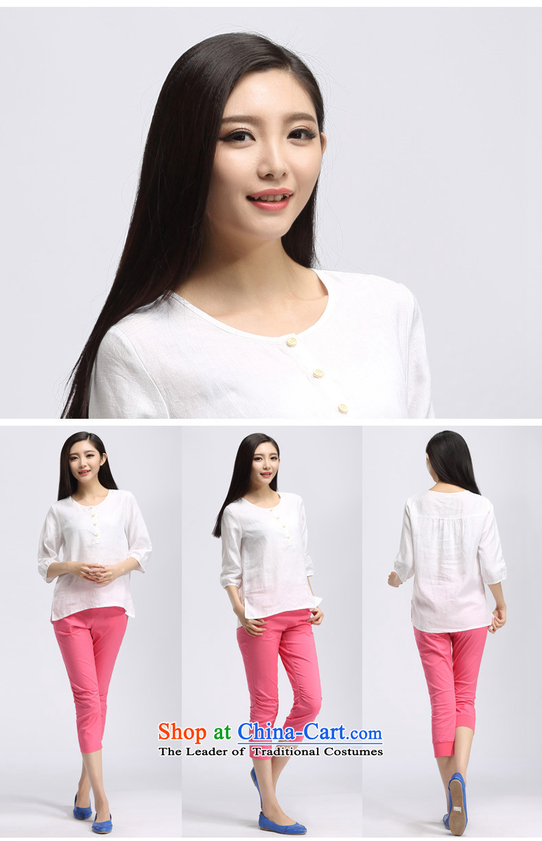 The representative of the water code version of large Korean women 2015 summer in New mm thick cotton linen long-sleeved T-shirt S15XK4503 in White XXL picture, prices, brand platters! The elections are supplied in the national character of distribution, so action, buy now enjoy more preferential! As soon as possible.