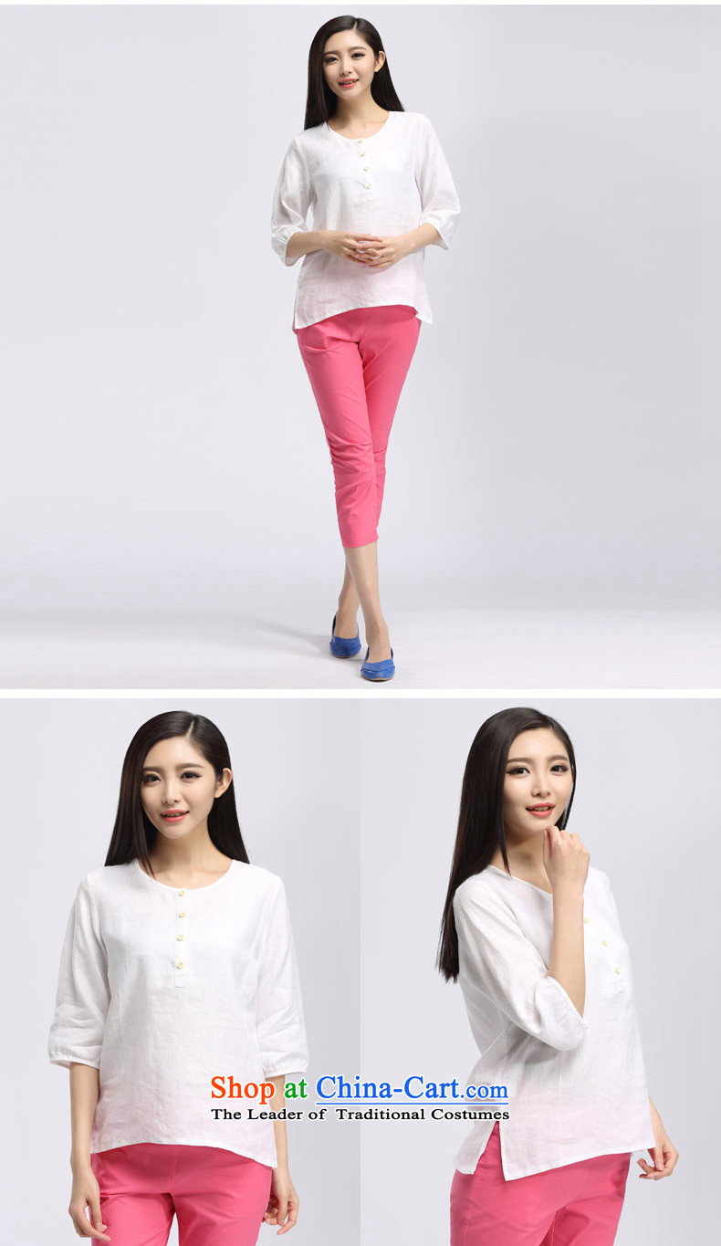 The representative of the water code version of large Korean women 2015 summer in New mm thick cotton linen long-sleeved T-shirt S15XK4503 in White XXL picture, prices, brand platters! The elections are supplied in the national character of distribution, so action, buy now enjoy more preferential! As soon as possible.