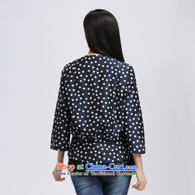 The representative of the spring and summer of 2015, the water new products to increase women's code of 7 sister thick cuff loose coat cardigan S15CJ4535 blue whitepoint XXL, water by (SHUIMIAO) , , , shopping on the Internet