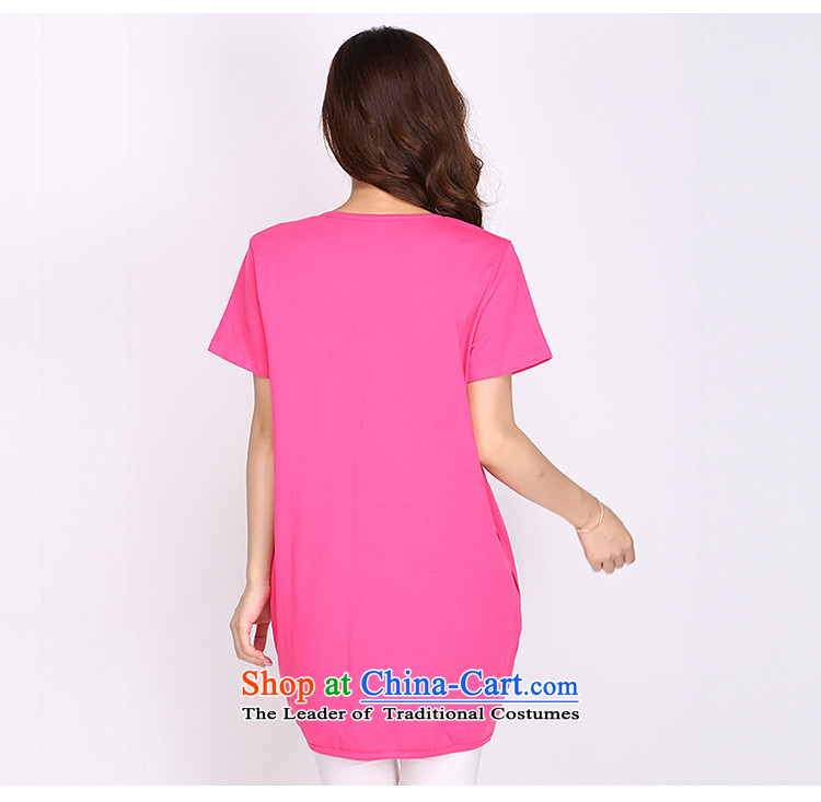 Luo Shani Flower Code women's summer short-sleeved T-shirt female loose Thick pink shirt stamp sister 2104 5XL picture, prices, brand platters! The elections are supplied in the national character of distribution, so action, buy now enjoy more preferential! As soon as possible.