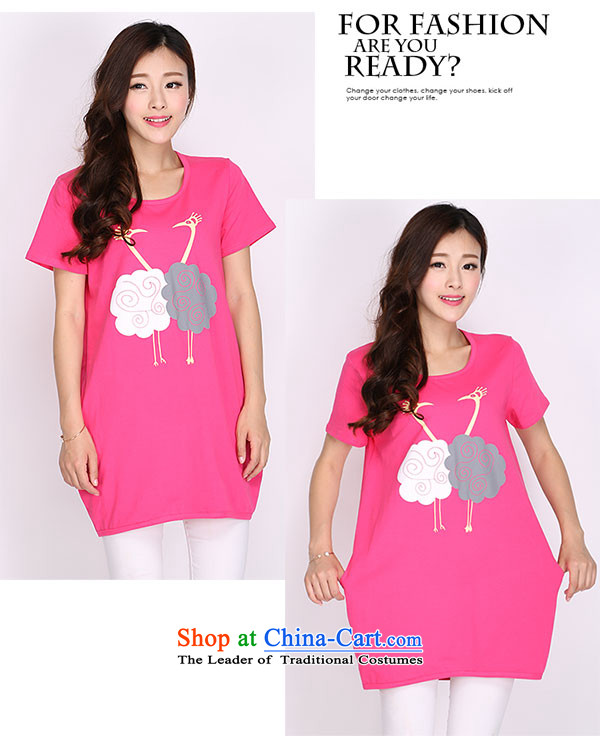 Luo Shani Flower Code women's summer short-sleeved T-shirt female loose Thick pink shirt stamp sister 2104 5XL picture, prices, brand platters! The elections are supplied in the national character of distribution, so action, buy now enjoy more preferential! As soon as possible.